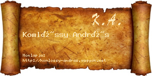 Komlóssy András névjegykártya