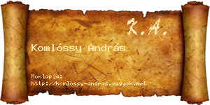 Komlóssy András névjegykártya