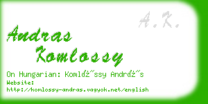 andras komlossy business card